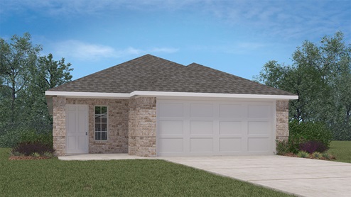 X30B Brooke floorplan elevation A rendering - Governor's Lots in Forney TX