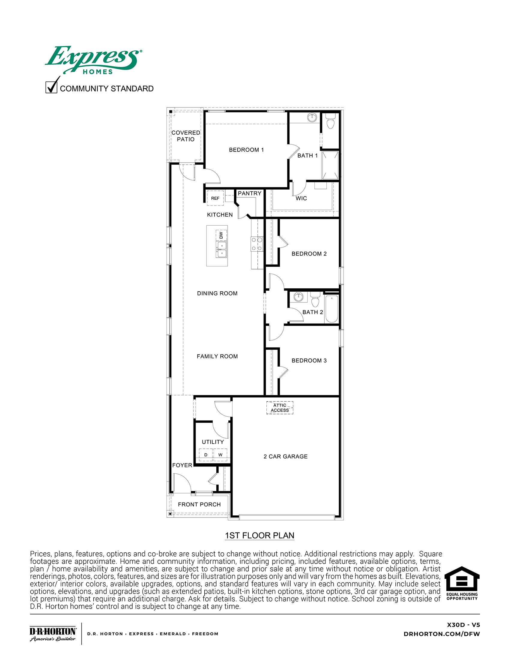 X30D Diana floorplan rendering - Governor's Lots in Forney TX