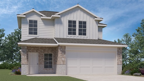 X30F Florence floorplan elevation B rendering - Governor's Lots in Forney TX