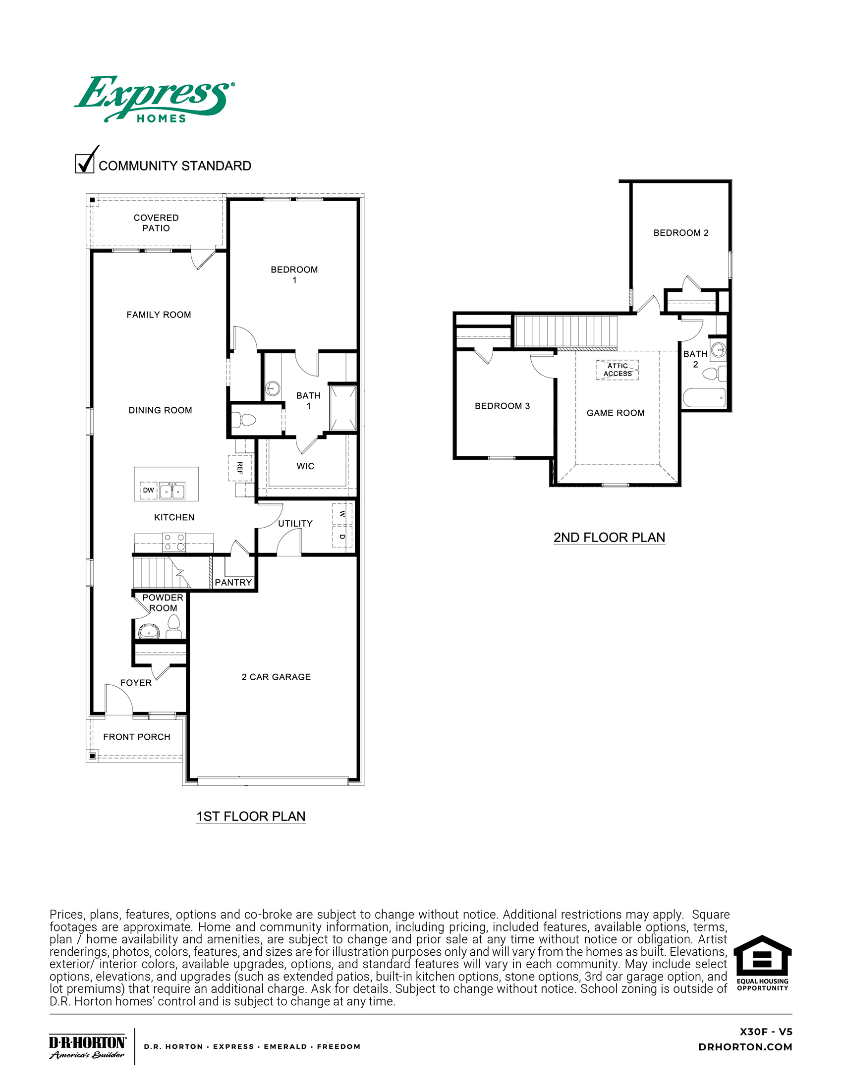 X30F Florence floorplan rendering - Governor's Lots in Forney TX