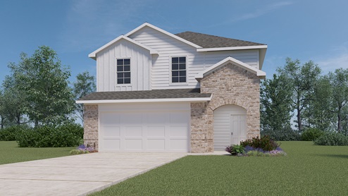 X30G Grace floorplan elevation A rendering - Governor's Lots in Forney TX
