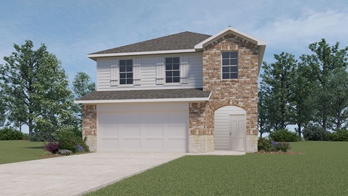 X30G Grace floorplan elevation B rendering - Governor's Lots in Forney TX