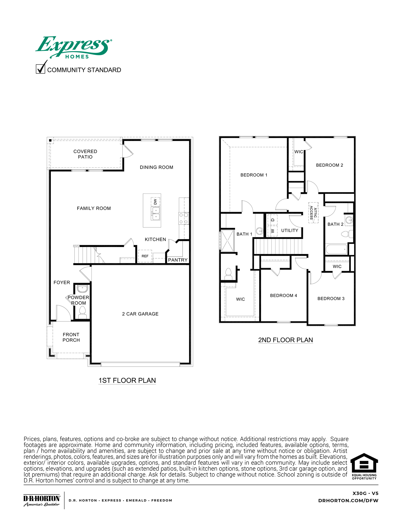 X30G Grace floorplan rendering - Governor's Lots in Forney TX