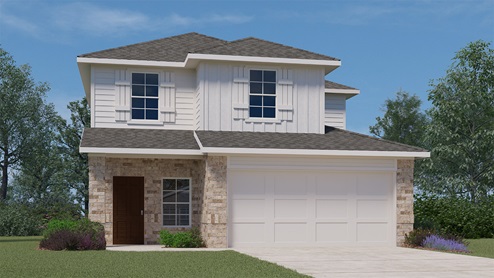 X30H Hanna floorplan elevation A rendering - Governor's Lots in Forney TX