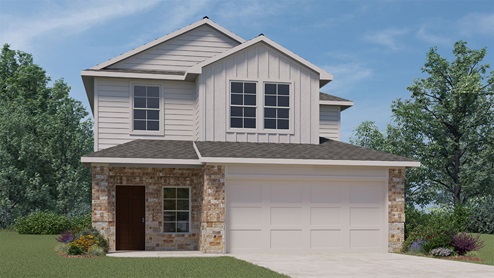 X30H Hanna floorplan elevation B rendering - Governor's Lots in Forney TX
