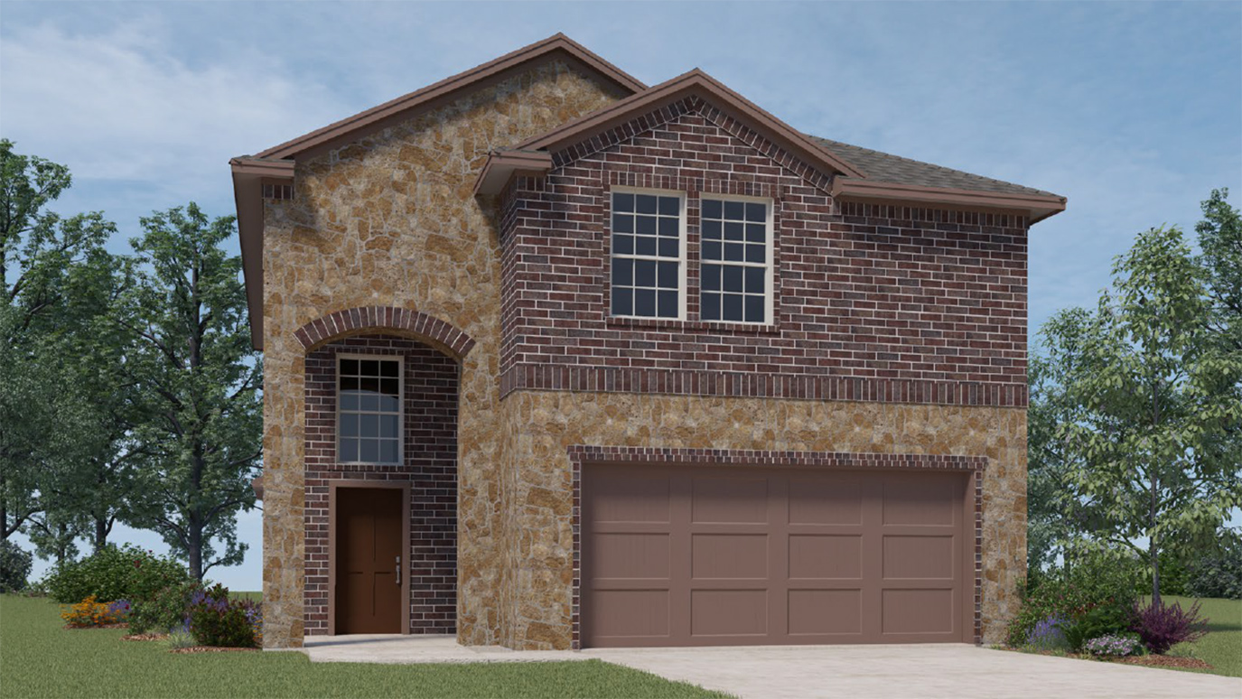 2 story house with 2 car garage