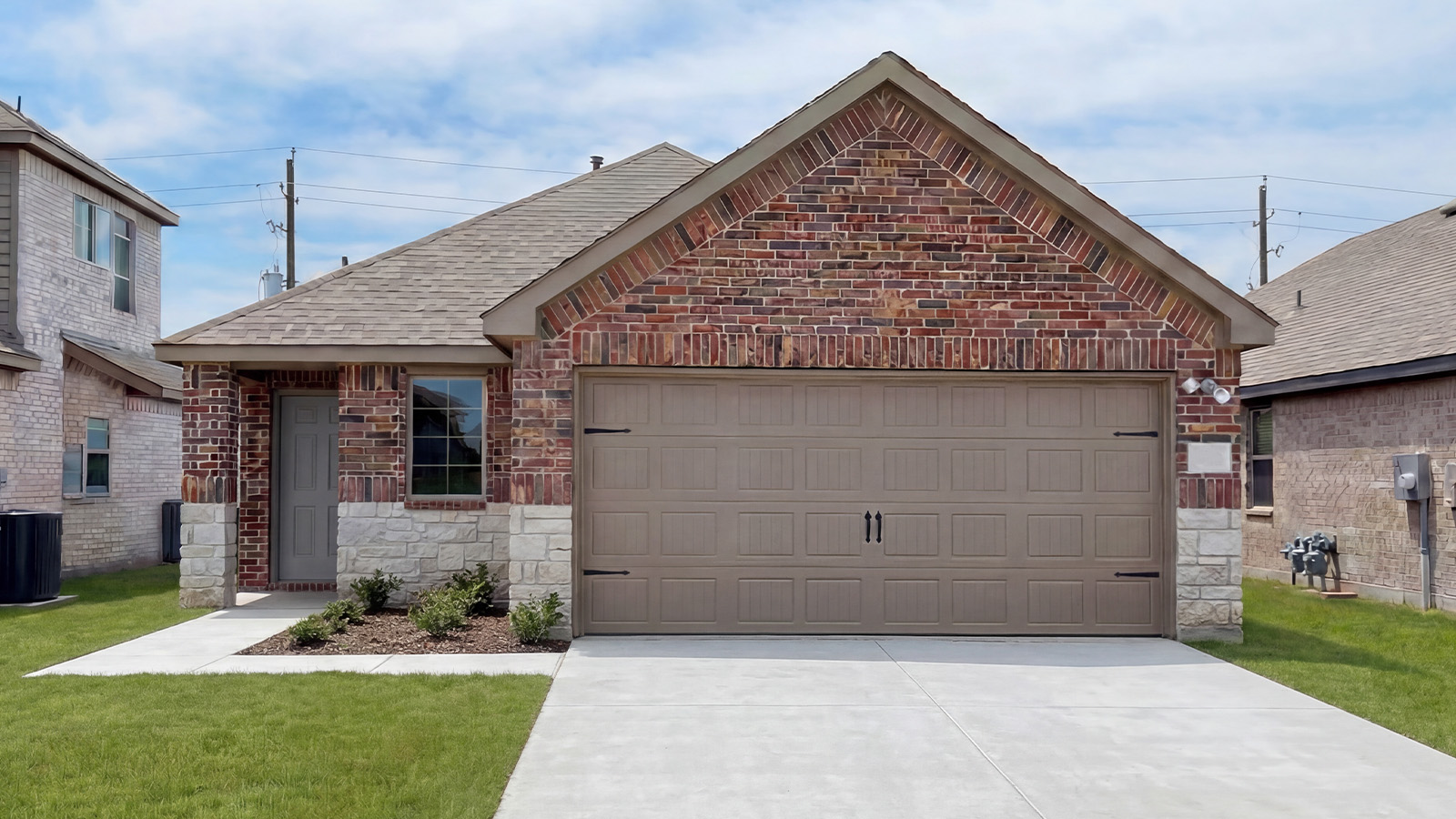 exterior with brick and stone