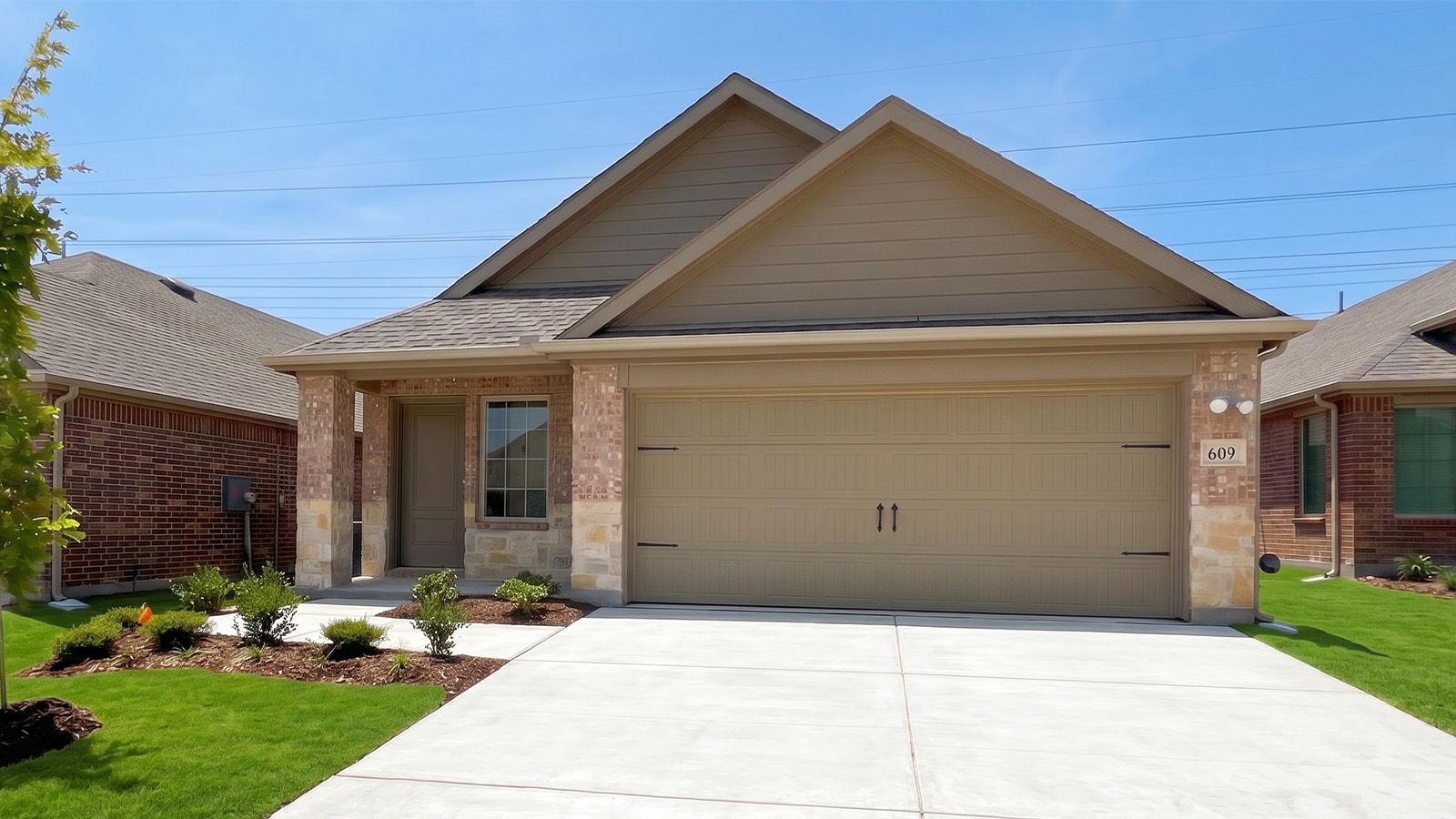 exterior with brick and stone