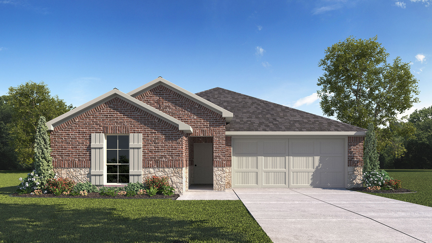 H157 Wimberley Floorplan elevation B rendering - Elevon in Lavon TX