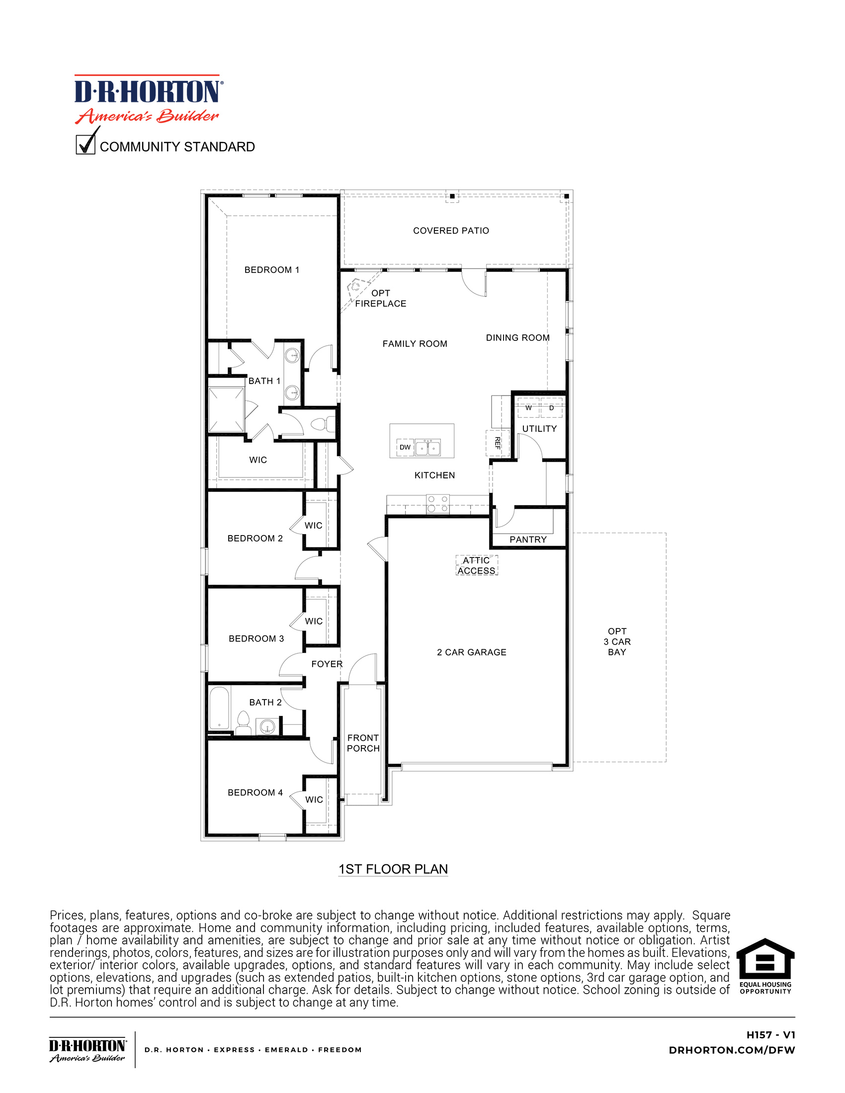 H157 Wimberley Floorplan rendering - Elevon in Lavon TX