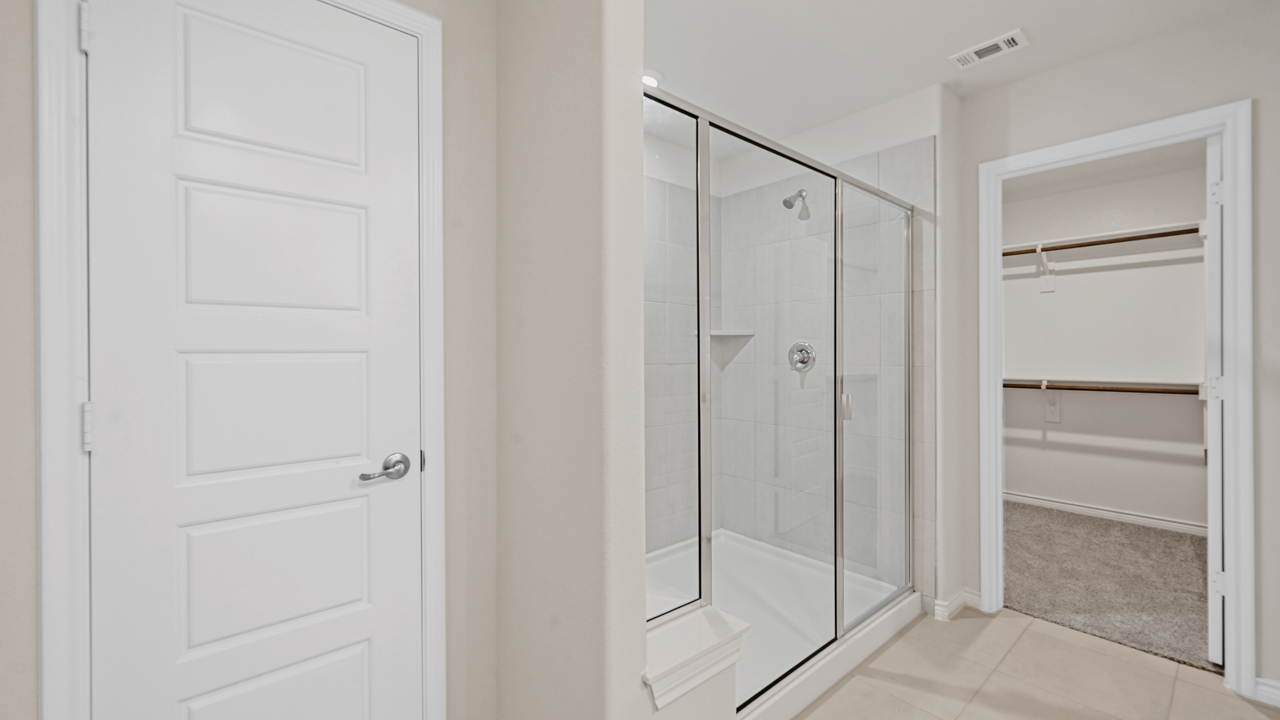 primary bathroom with standing shower