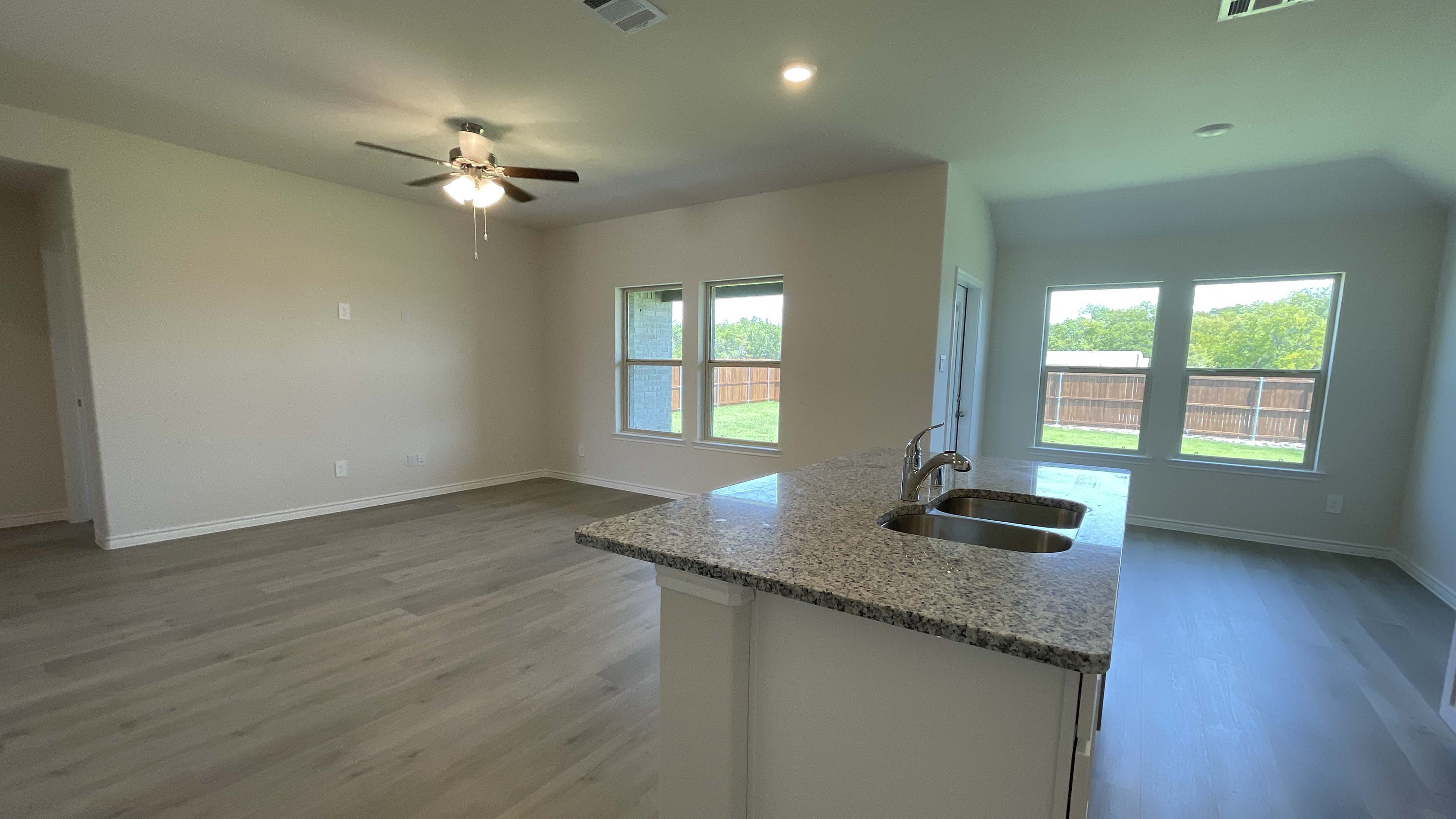 kitchen and living area