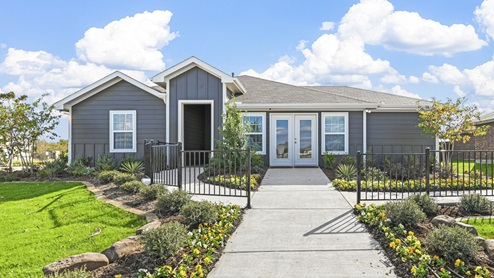 Single story farmhouse model home