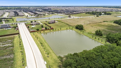 Aerial photo of community pond