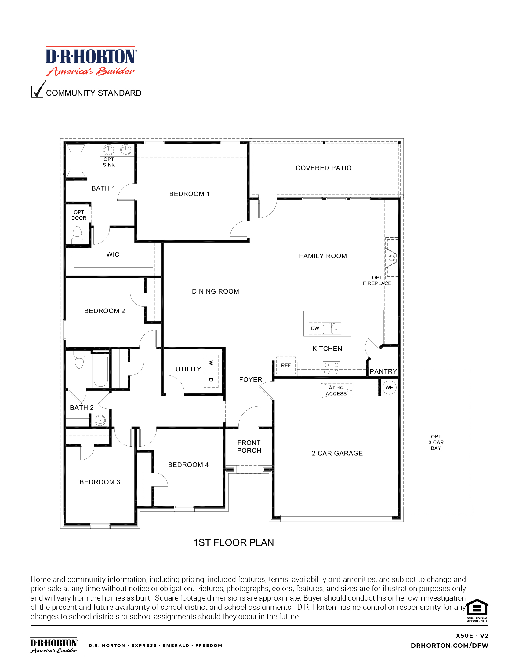 Floor Plan in Waverly Estates Josephine, TX D.R. Horton