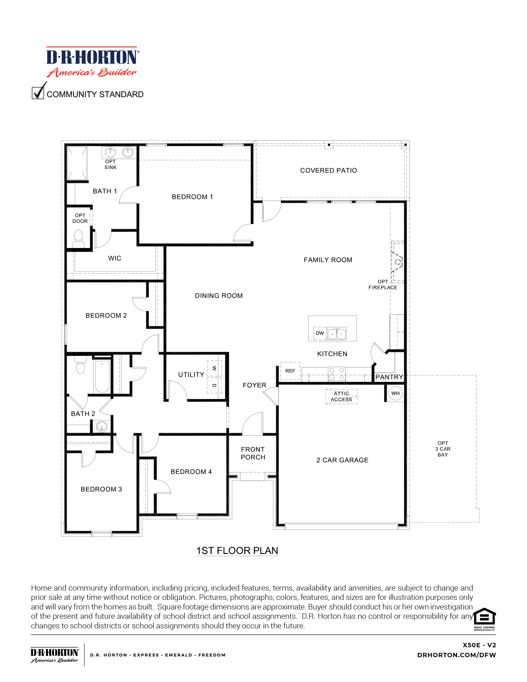X50E Eureka Floorplan in Waverly Estates of Josephine TX a D.R. Horton Series Community