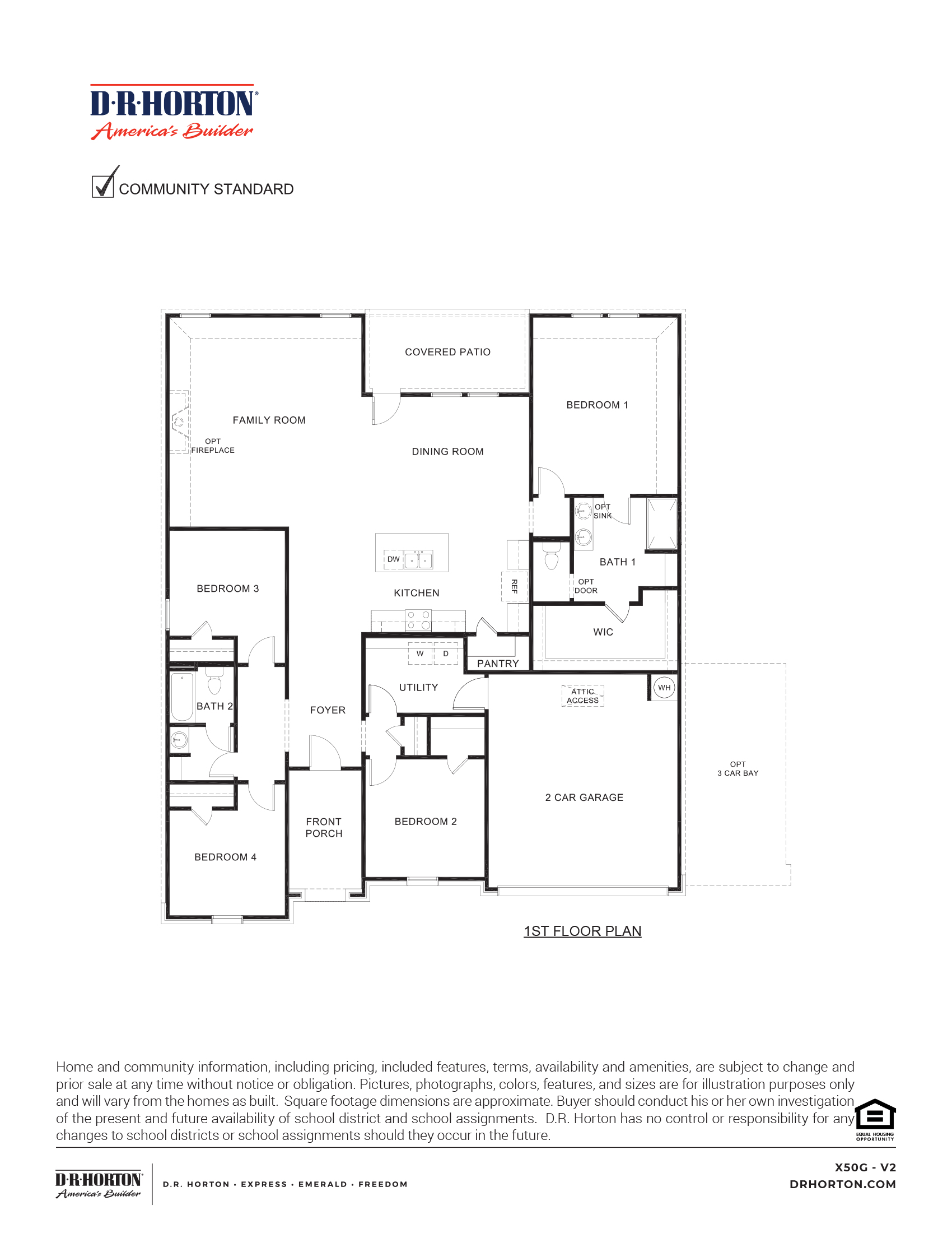X50G Garland Floorplan in Waverly Estates of Josephine TX a D.R. Horton Series Community