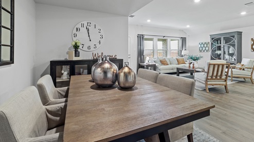 454 Lucky Lane at Bluff Springs in Ferris, TX dining area with views of open concept living area