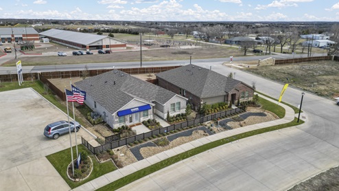 Aerial view of both model homes