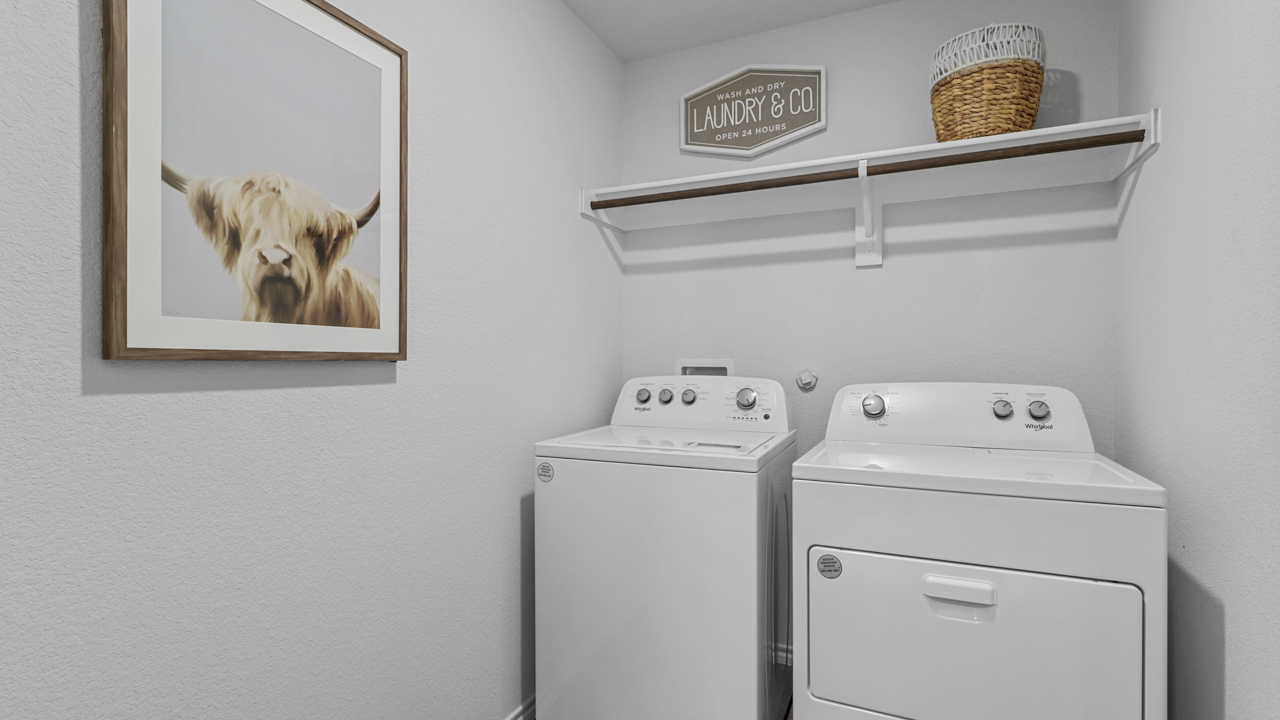 utility area for washer and dryer