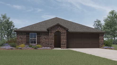 rendering of a one story home with brown brick