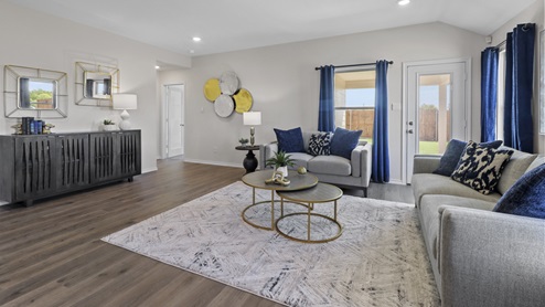 Open concept Living area with two large windows
