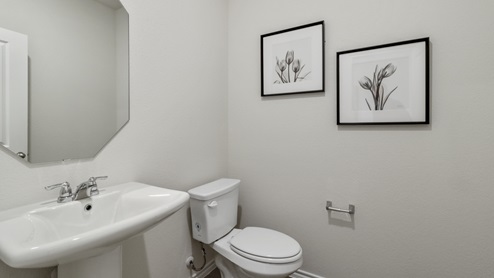 Powder room and vanity
