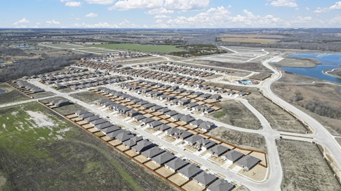 Aerial photo of Riverfield Homes and streets