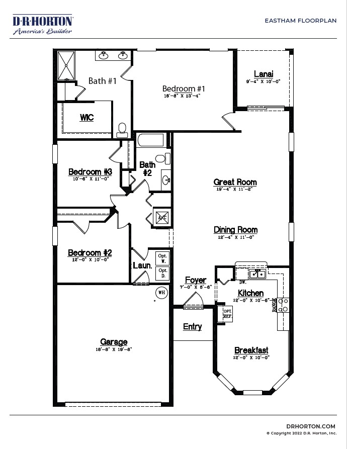Floor Plan in Coastal Woods Phase D New Smyrna Beach, FL D.R. Horton