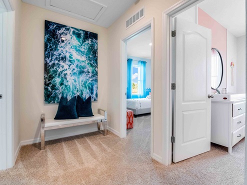 Landing area with view and access to bedrooms