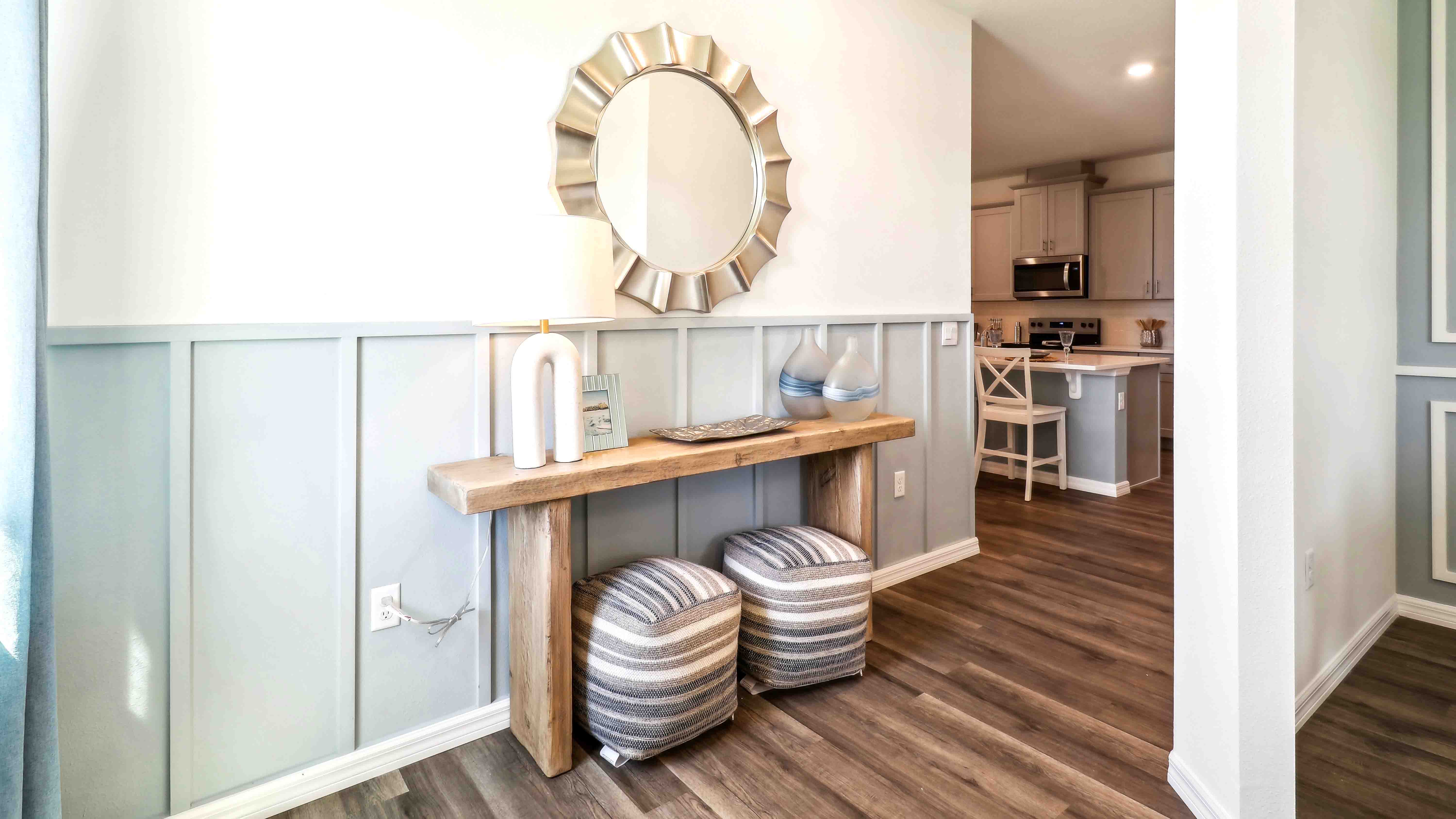 Entry to home with laminate flooring