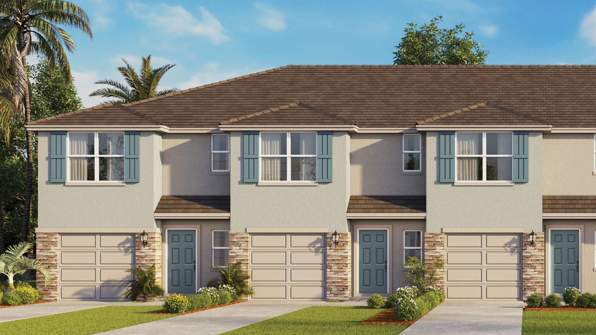 townhome exterior with one car garage