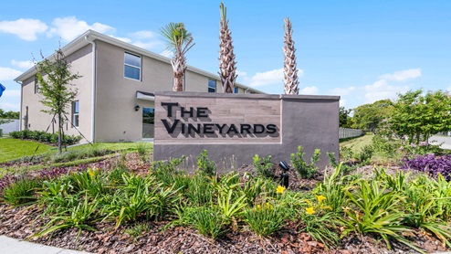 Stone monument marking your arrival to a new home community.