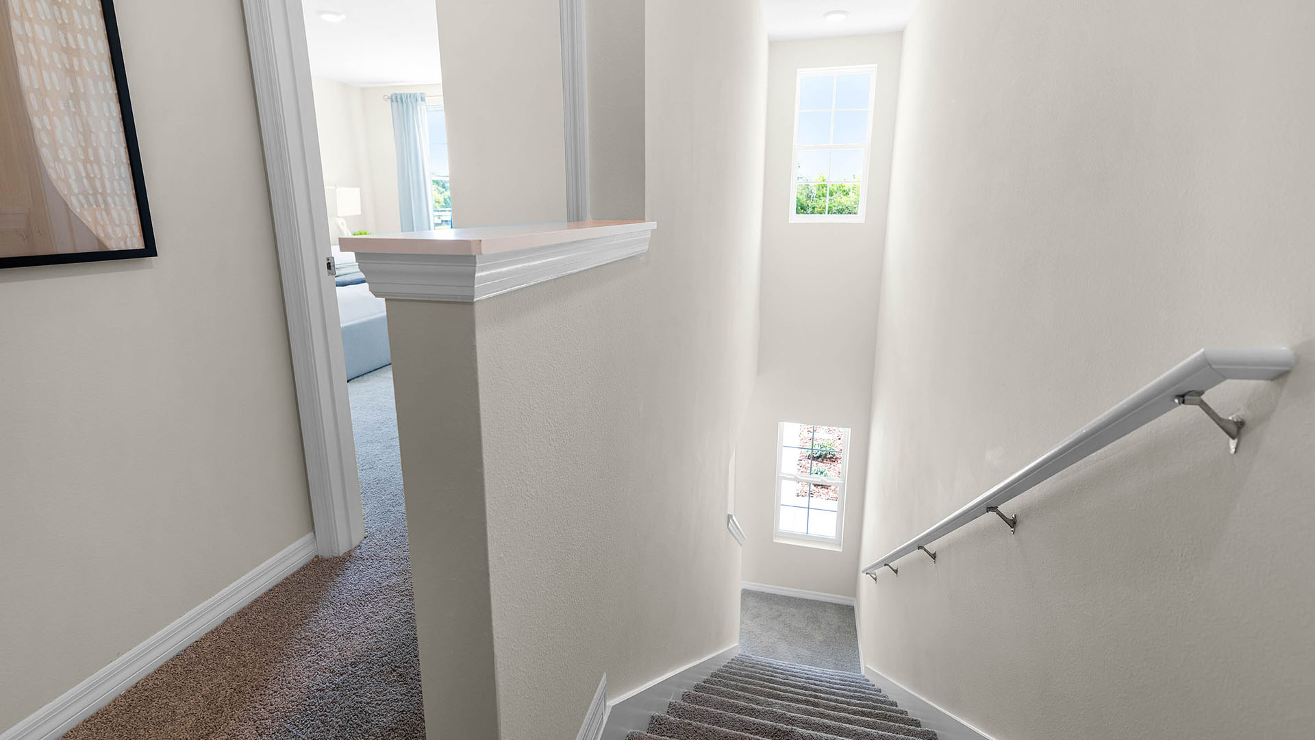 Landing area with view and access to bedrooms