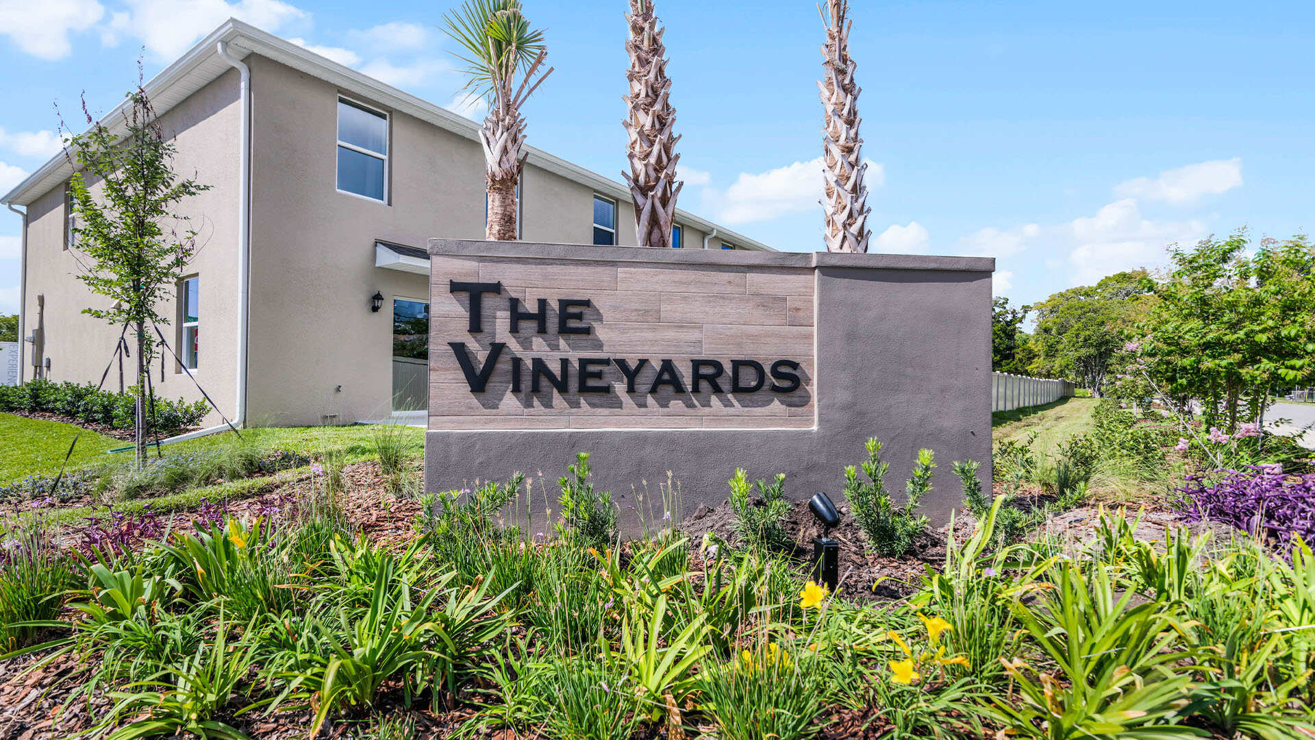Stone monument marking your arrival to a new home community.