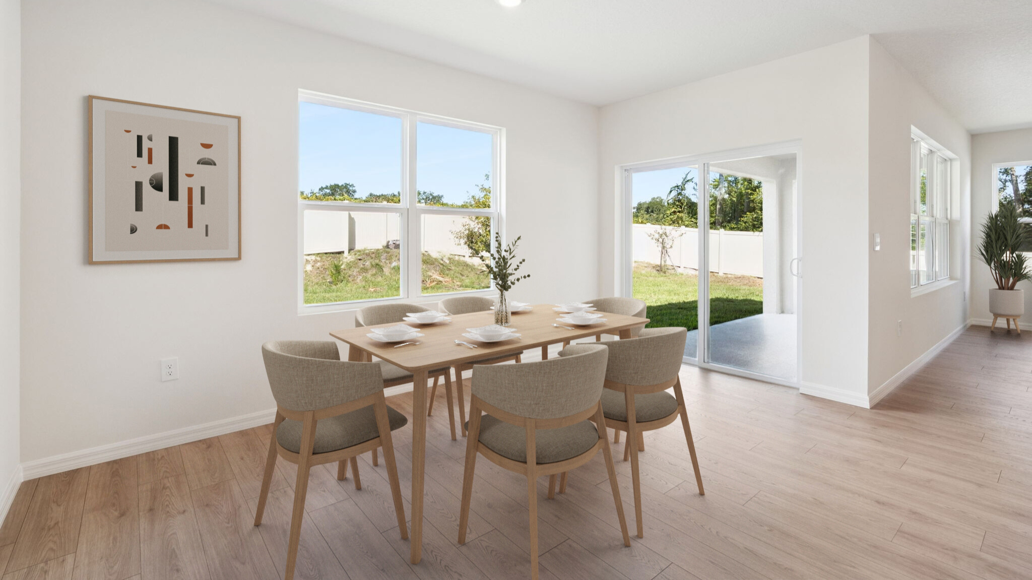 Dining room with access to backyard.