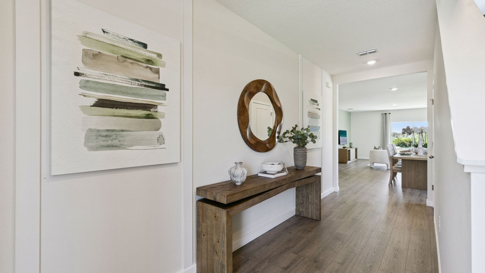 Entry to home with laminate flooring
