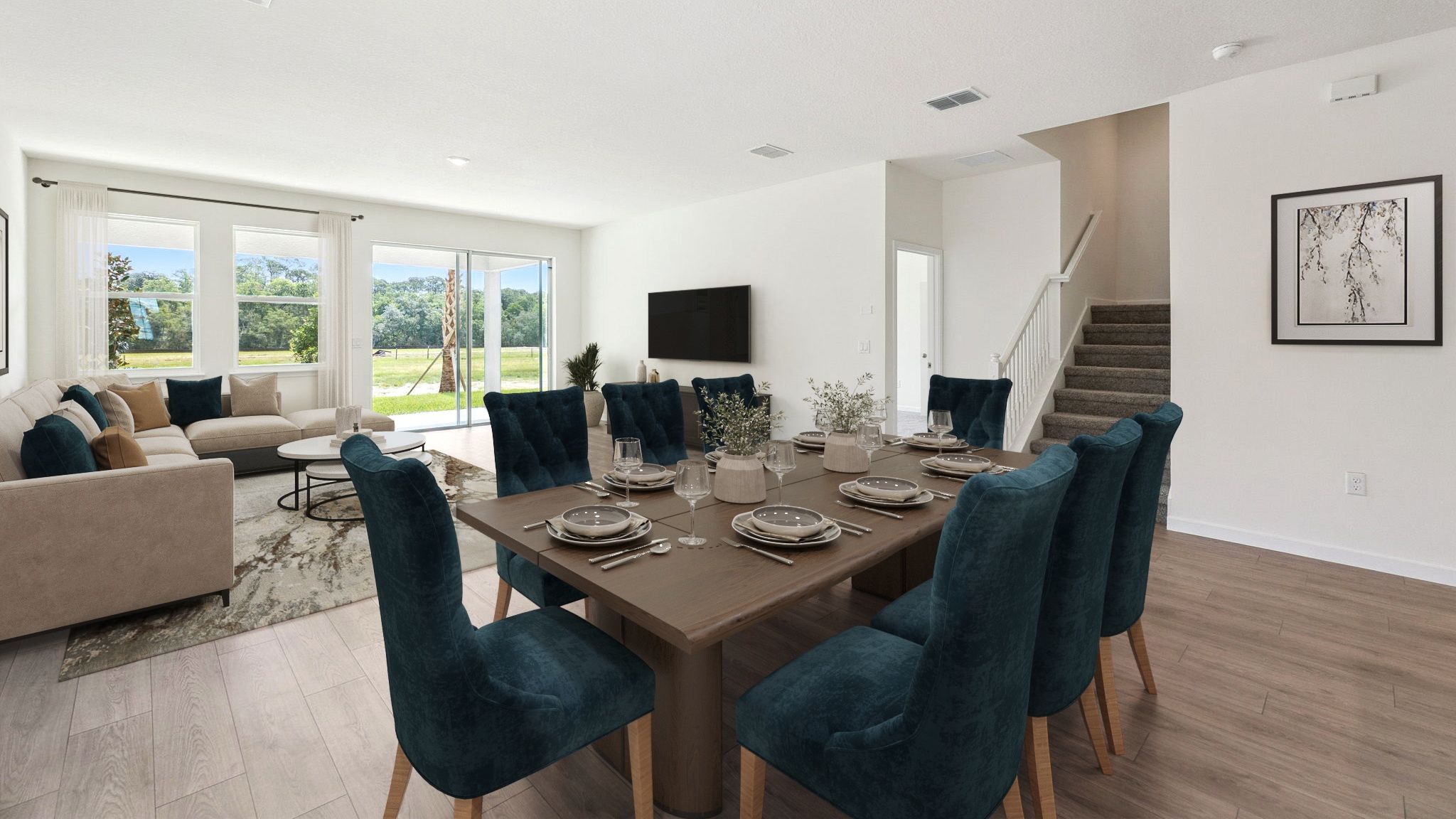 Dining room with access to backyard.