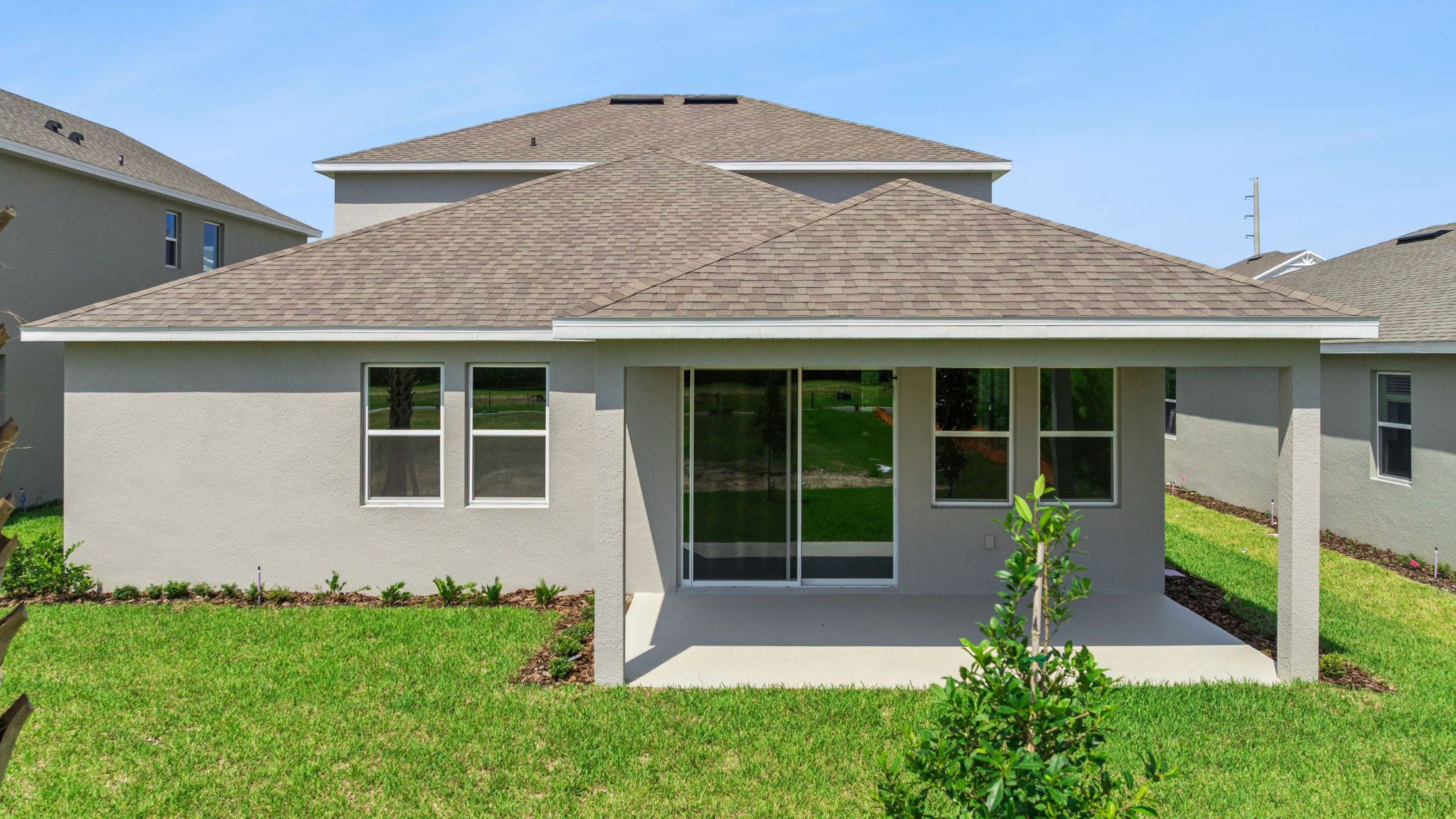 Backyard of home with patio