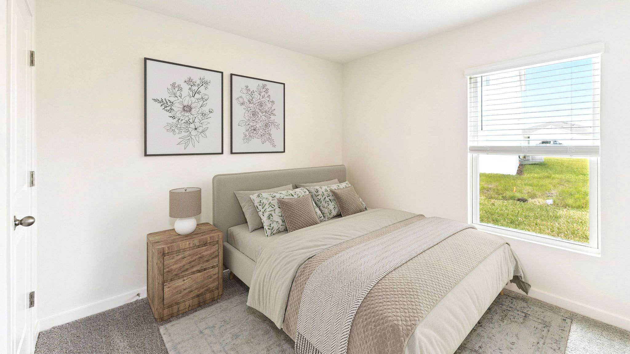 primary bedroom with king sized bed