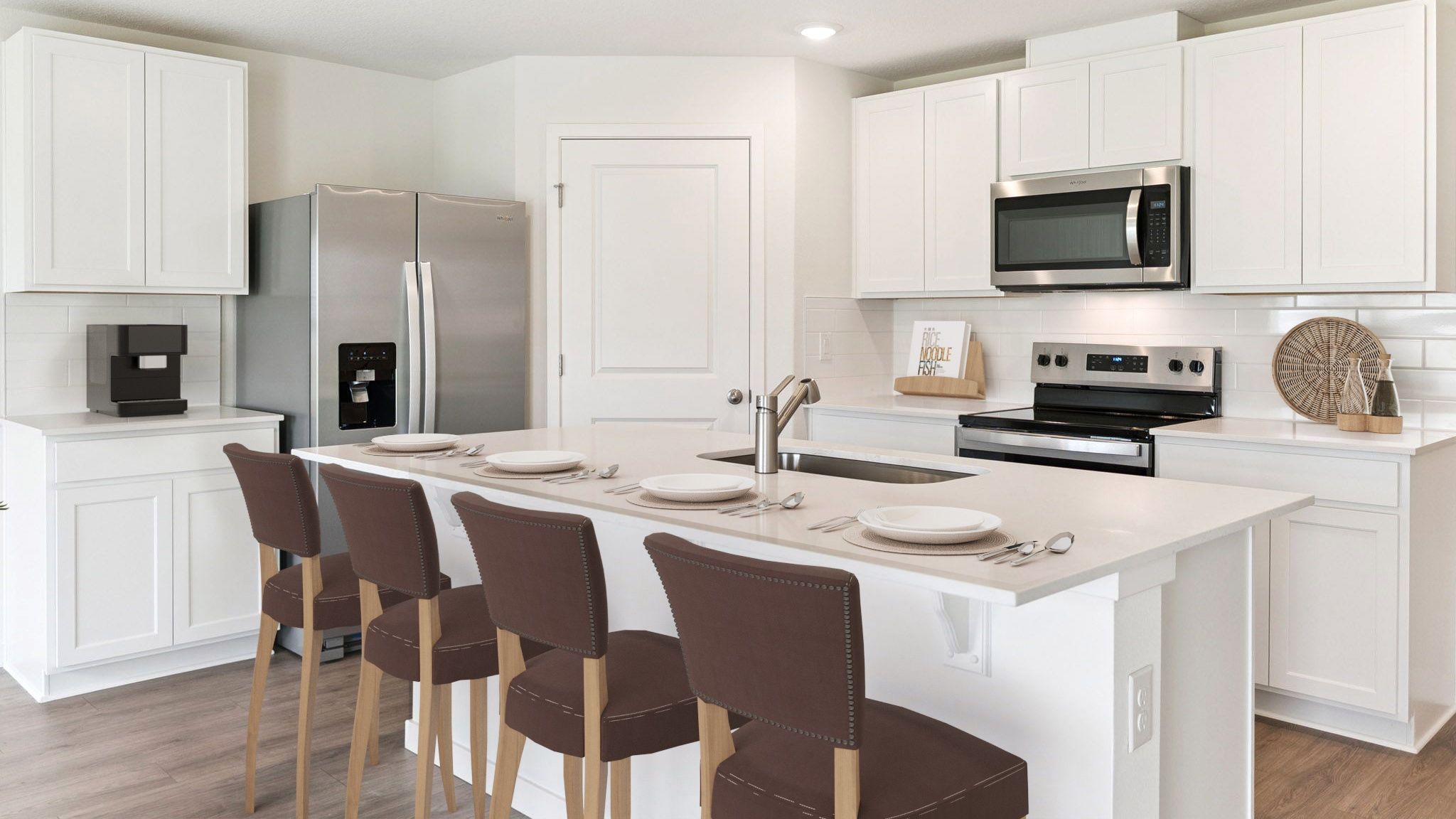 kitchen with quartz counters