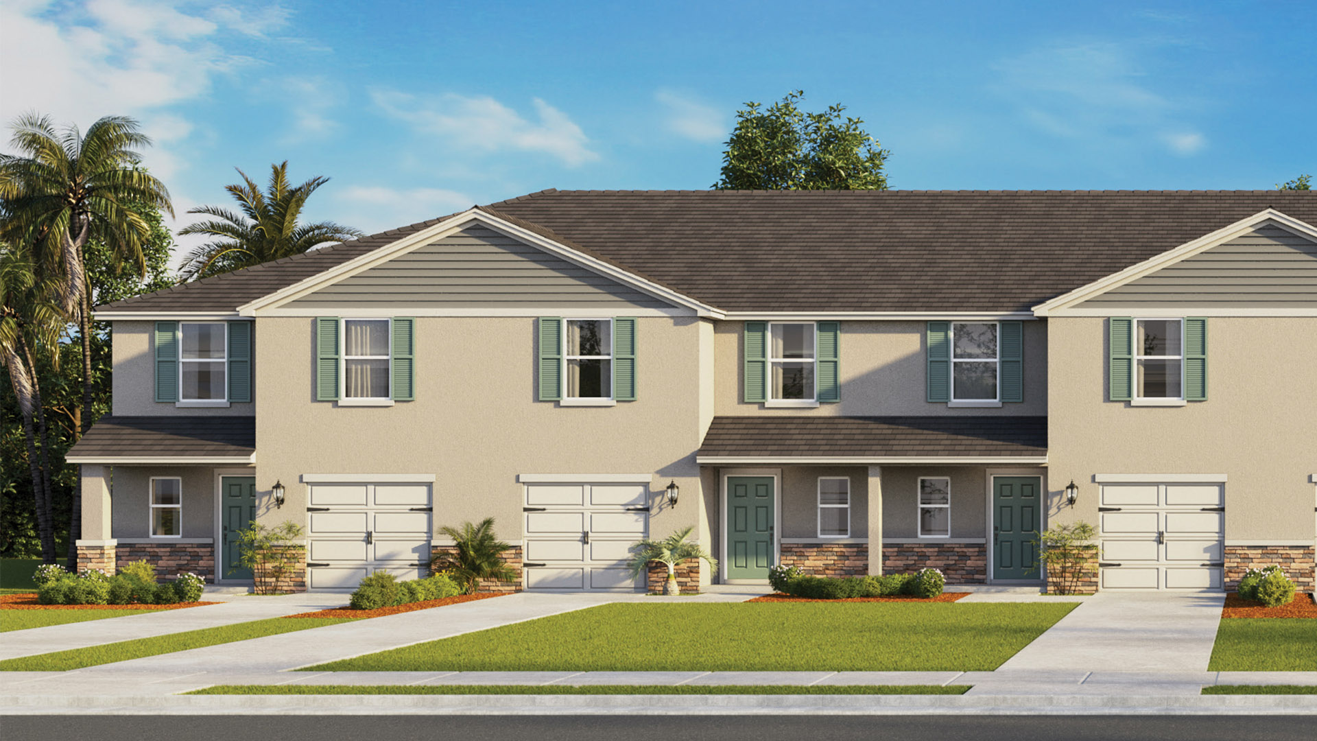 townhome exterior with one car garage