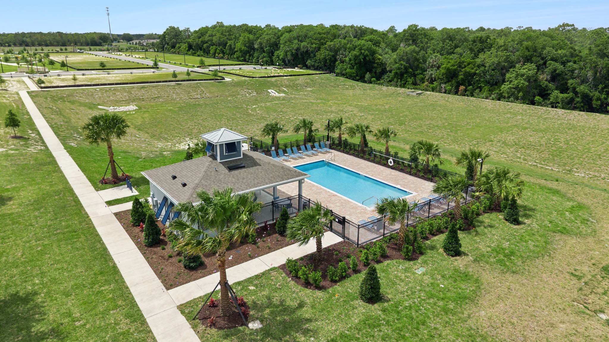 Arial shot of pool