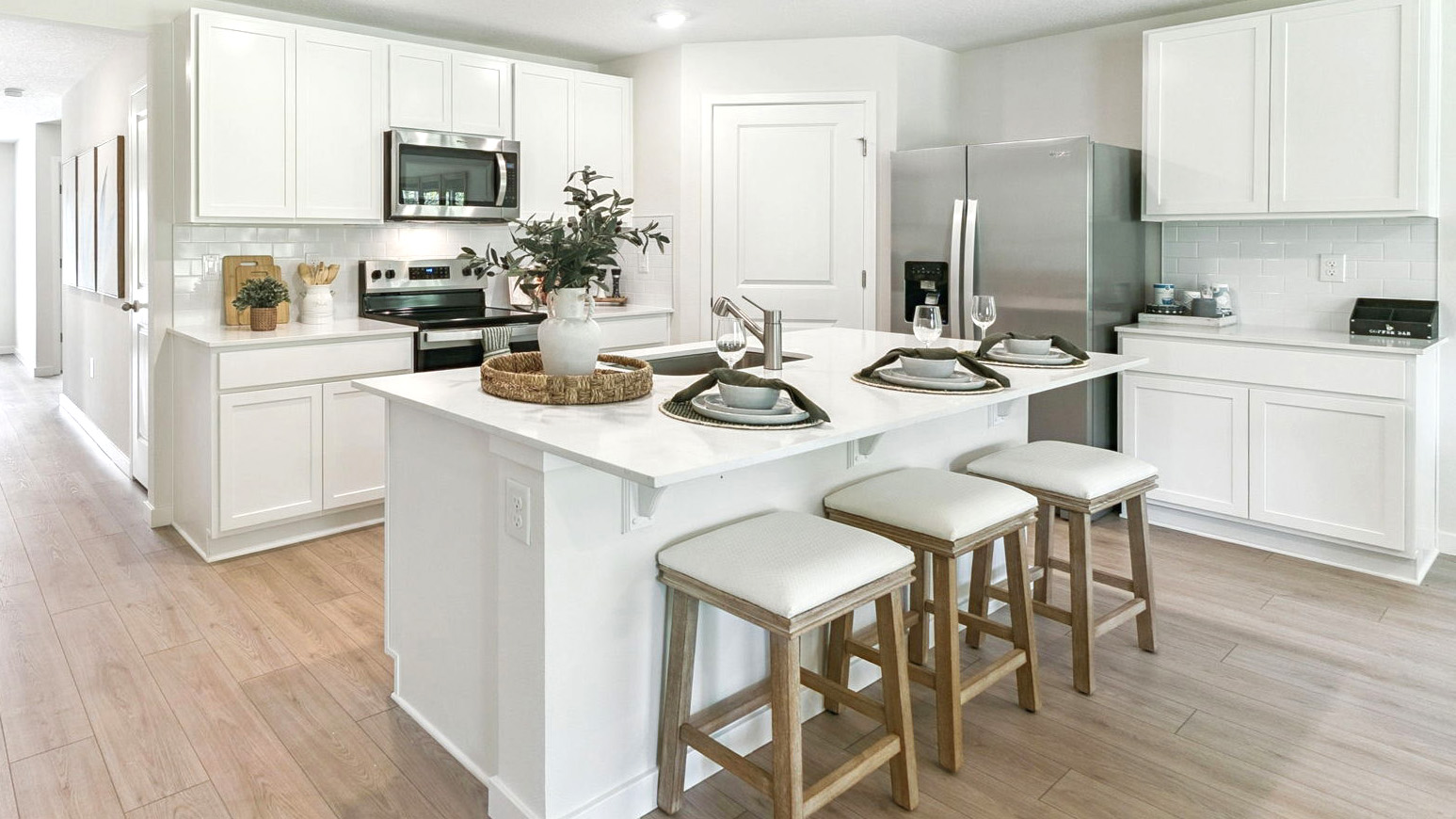 entry to home with laminate flooring