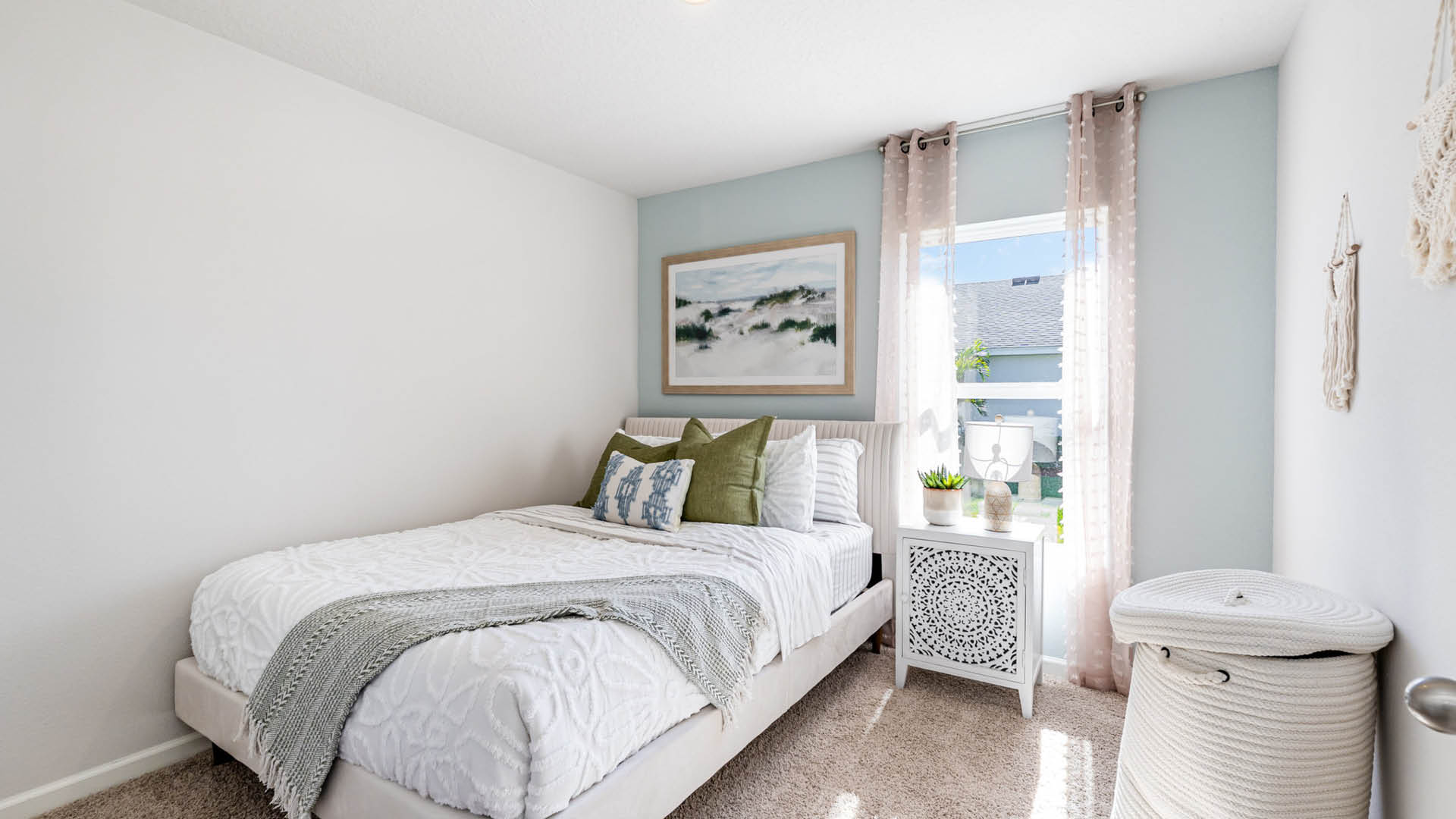 primary bedroom with king sized bed