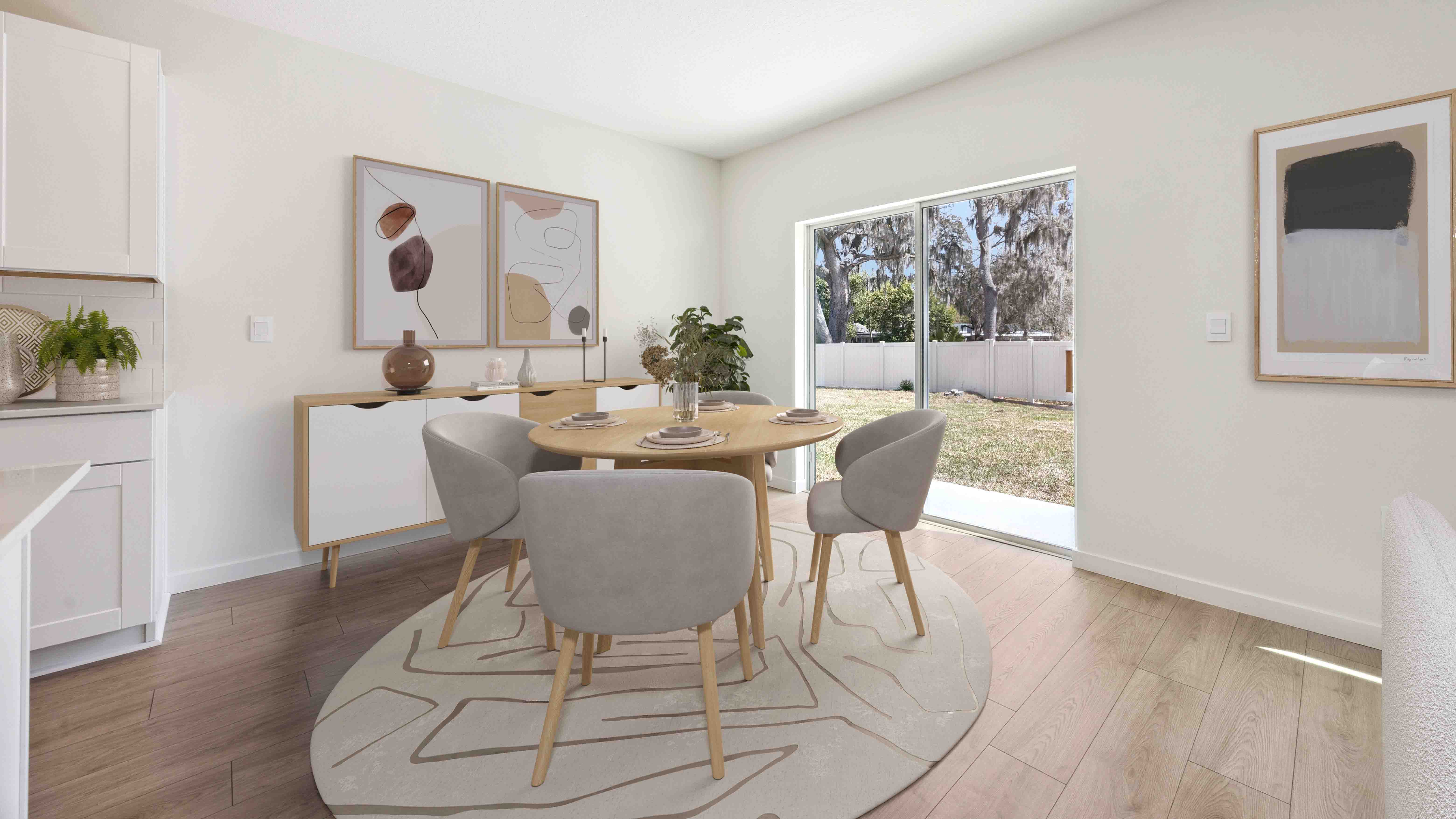 Dining room with access to backyard.