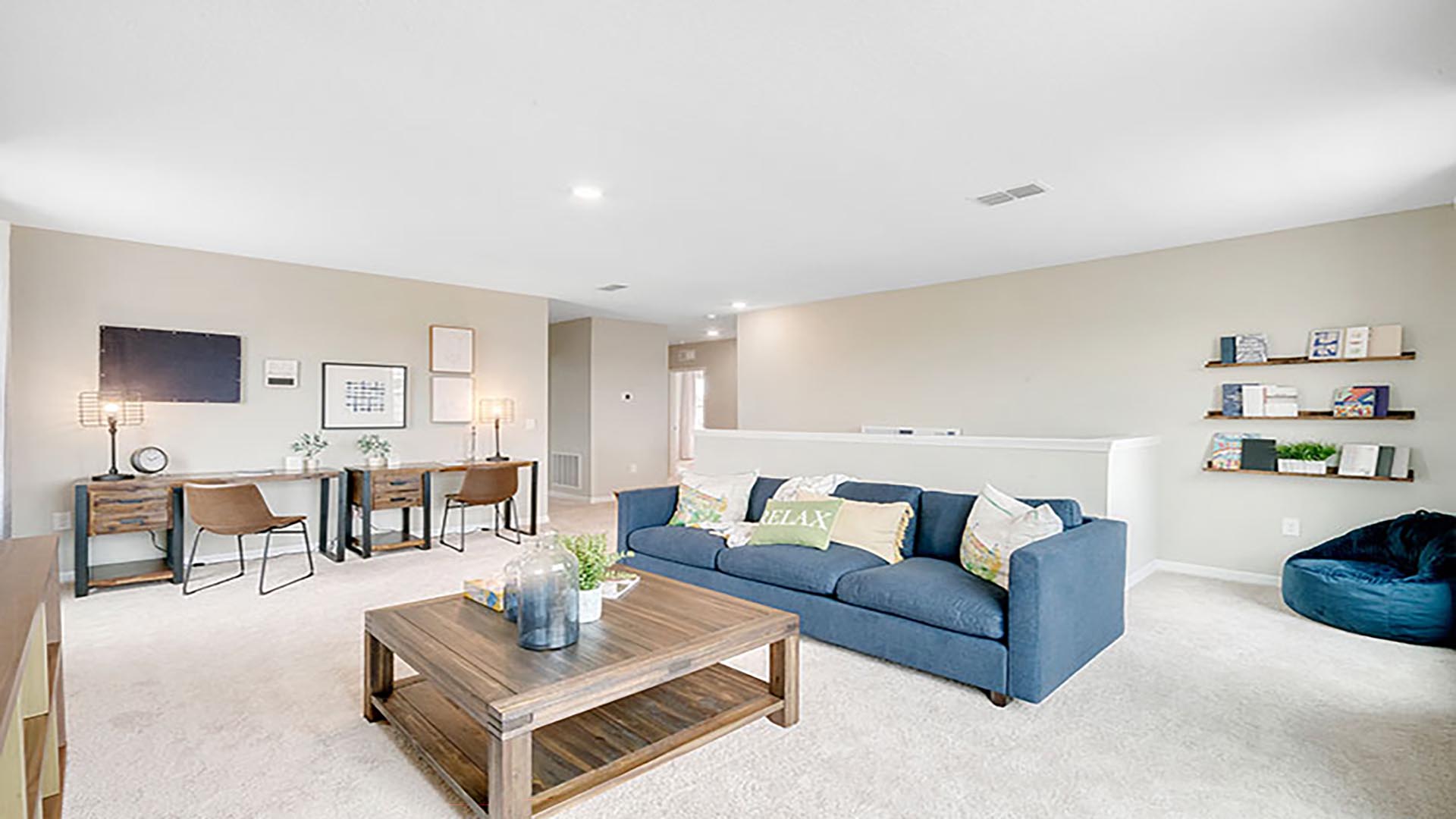 Multi-purpose open area perfect for entertaining, work or play.