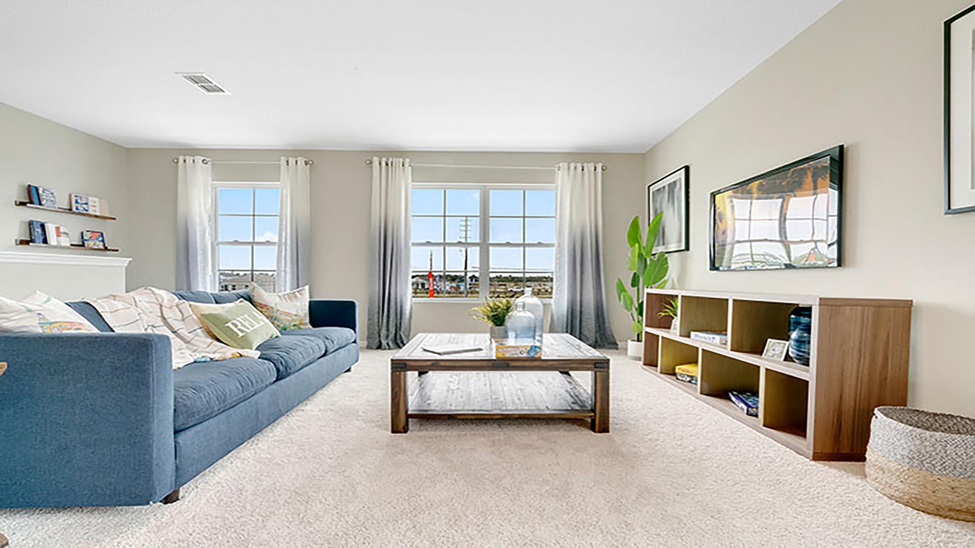 Multi-purpose open area perfect for entertaining, work or play.