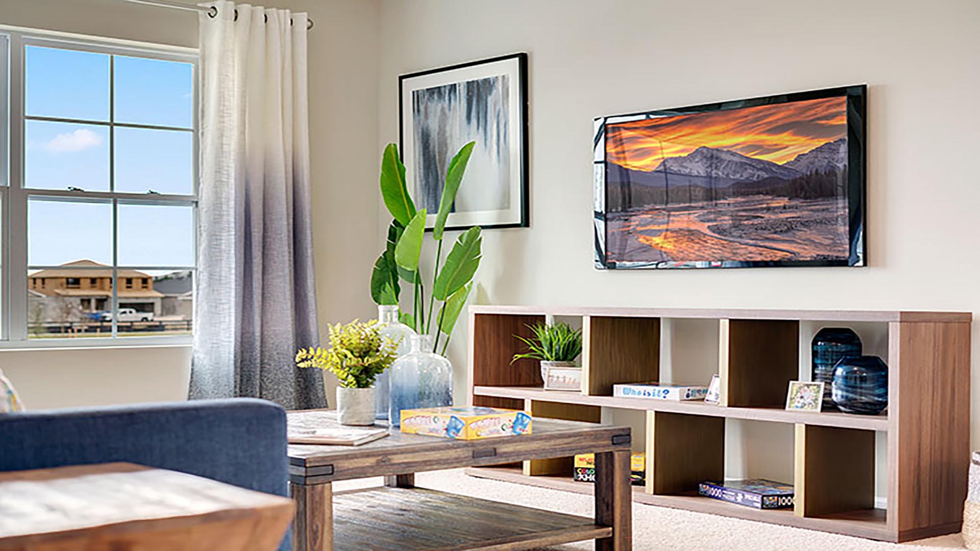 Multi-purpose open area perfect for entertaining, work or play.