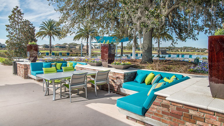 Ocala Preserve patio at the pool